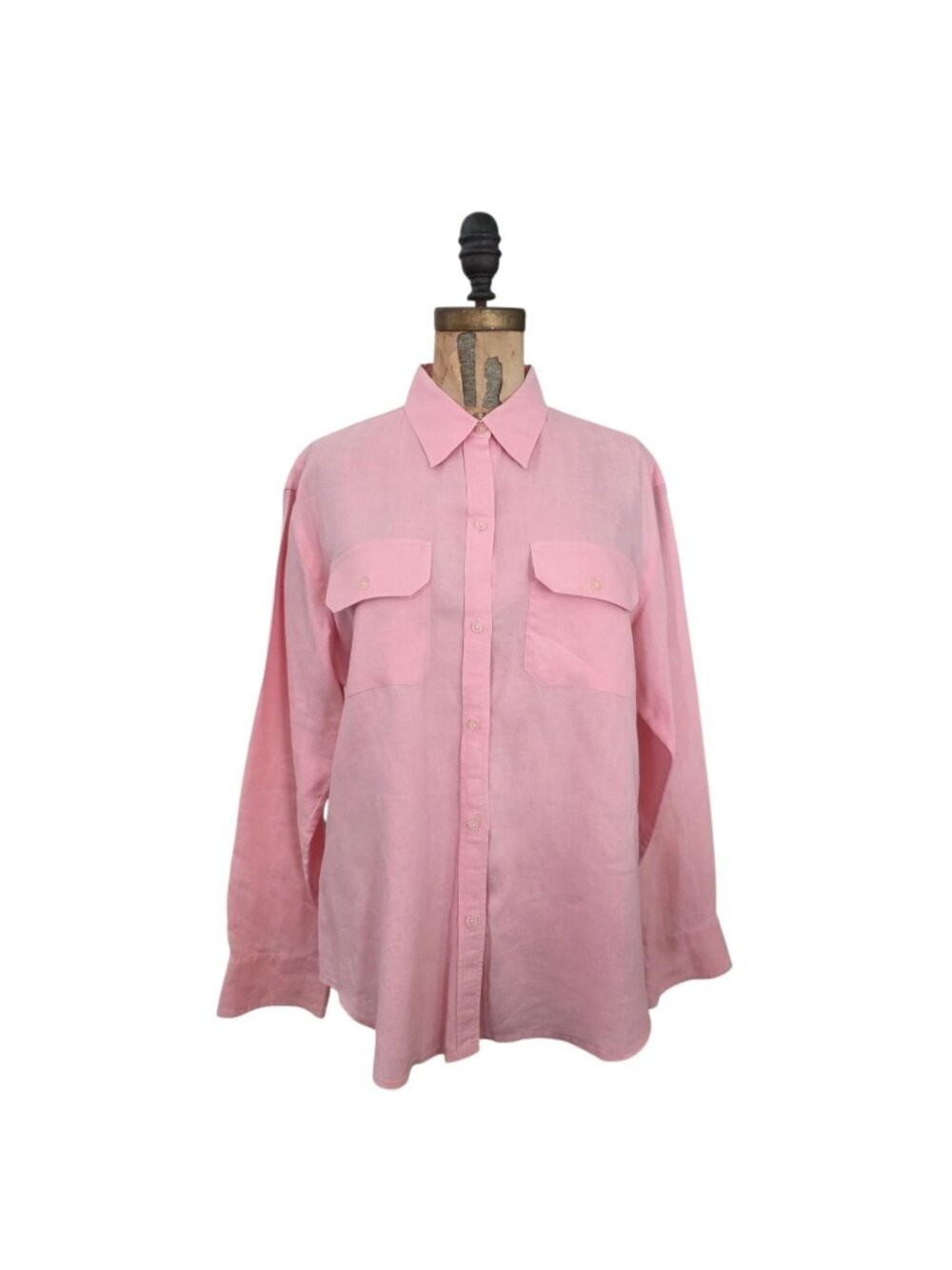 Lauren Ralph Lauren Pink Linen Button Down Shirt M